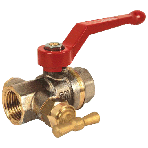 Danfoss 065B8216 Кран шаровой латунь со спускником BVR-D никель Ду 15 G1/2
