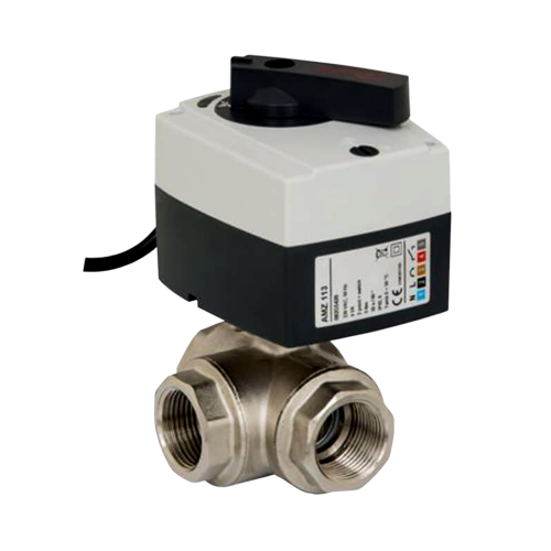 Danfoss 082G5413 Кран шаровой латунь никелирован 3-ход AMZ 113 Ду 20 Rp3/4